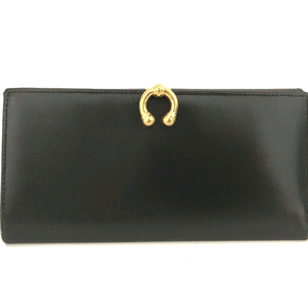 Gucci Sophisticated Black Leather Wallet with Gold Accent